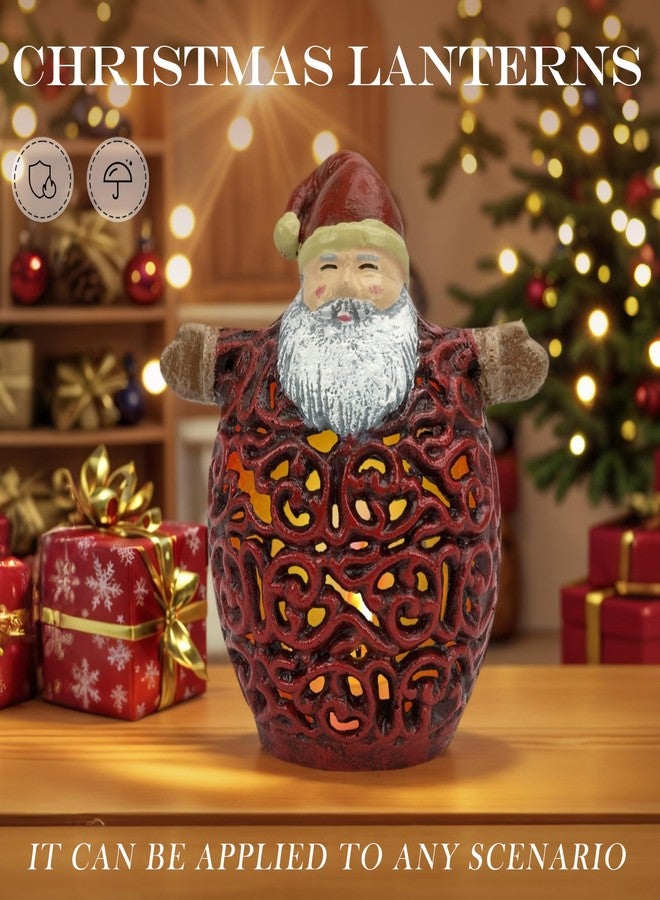 Linton Arts Santa Claus Tea Light Candle Holders, Cast Aluminium Christmas Centerpiece for Tables, Hollow-Out Candle Holder for Christmas Decorations（Christmas Lantern） - Image 5