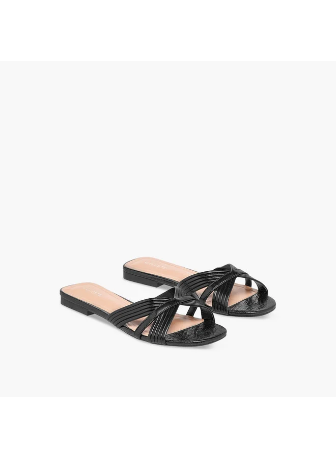 سيليست Women's Criss Cross Slip-On Flat Sandals