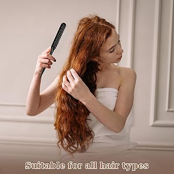 Styquenzer Professional 3Row Wire Bristle Wig Brush for Synthetic Hair Teasing and Detangling Styler Travel Size Metal Comb for Extensions Barbers and Beginners - Image 5