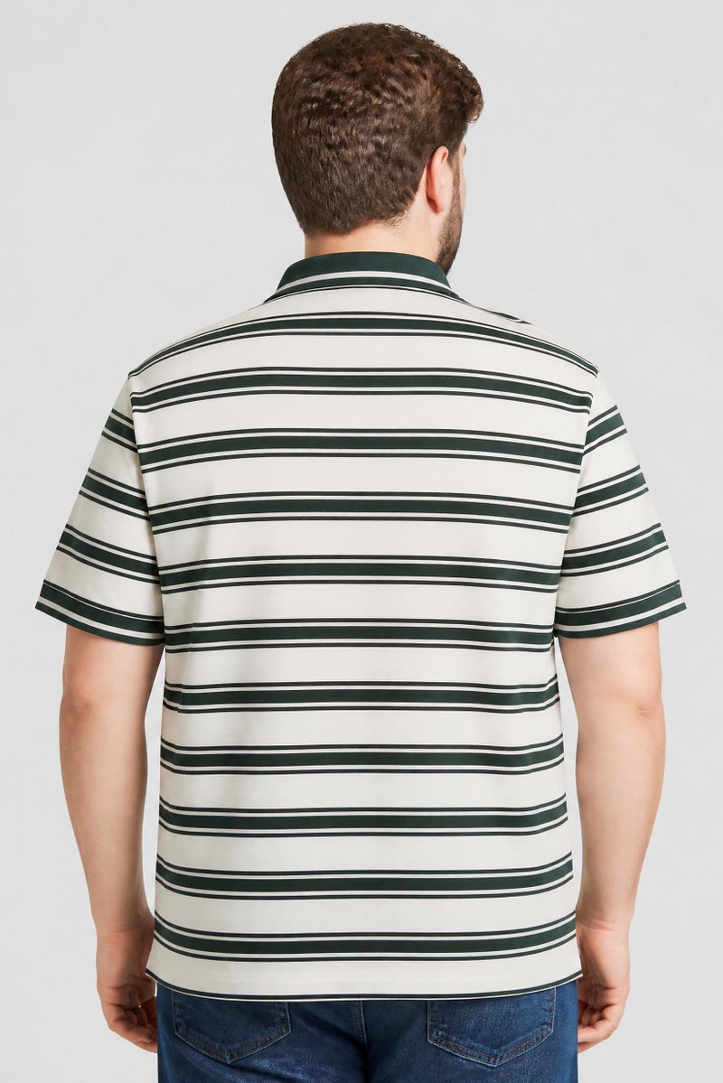 GOOD FOR NOTHING Men Regular Fit Stripe Short Sleeve Polo Shirt, Multicolor - Image 4