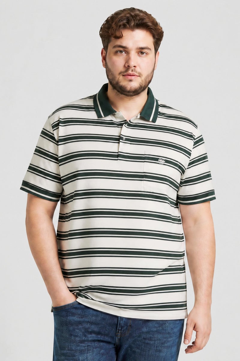 GOOD FOR NOTHING Men Regular Fit Stripe Short Sleeve Polo Shirt, Multicolor - Image 1