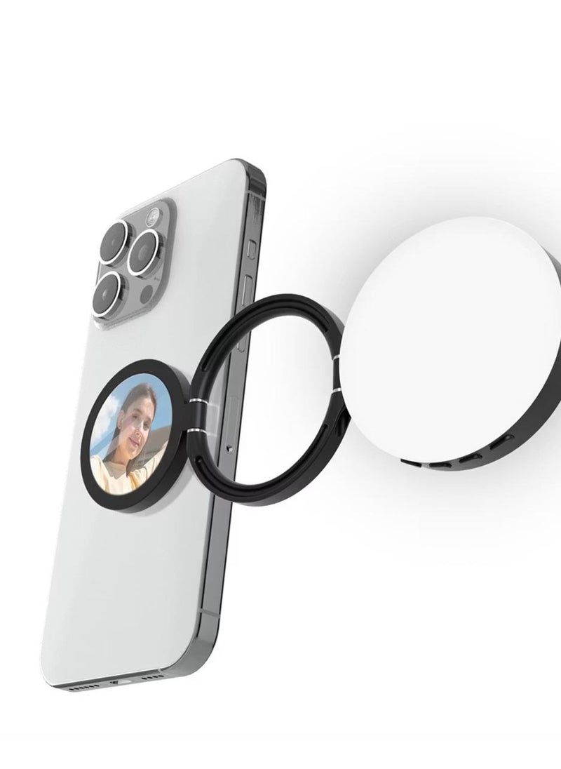 Generic Selfie Fill Light with 3 Color Temperatures, Brightness of 280 Lumens, 2 Hours Working Time, 120° Lighting Angle, MagSafe Compatibility, 360° Rotation - Black  - Image 3