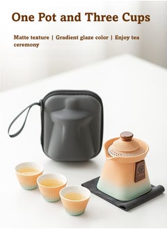 TAYRAN Kung Fu Tea Set Porcelain Set Portable Kung Fu Teapot and Cup Set Small Ceramic Tea Party Set Travel Tea Cup with Lid for Home Gifts Outdoor and Office  - Image 2