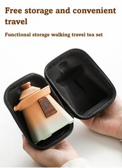 TAYRAN Kung Fu Tea Set Porcelain Set Portable Kung Fu Teapot and Cup Set Small Ceramic Tea Party Set Travel Tea Cup with Lid for Home Gifts Outdoor and Office  - Image 3