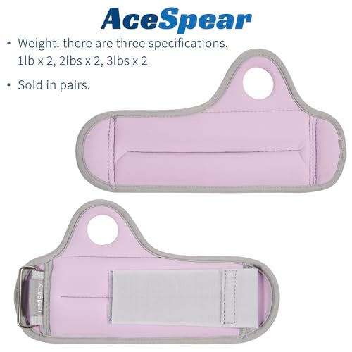 AceSpear Wrist Weights with Thumb Loops Lock for Men Women 1lb*2 2lbs*2 3lbs*2 Ankle Weights Weighted Gloves for Running Strength Training Walking Exercises (Purple, 2 lbs x 2) - Image 2