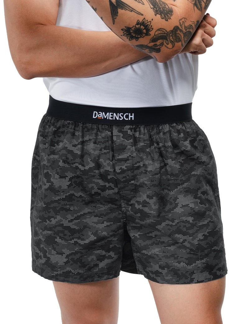 DAMENSCH Solid Breeeze Inner Boxers for Men, Ultra-Light Boxers, 100% Cotton Shorts Pant, Breathable Woven Inner Cotton Shorts for Men-Safari Black-XL - Image 1