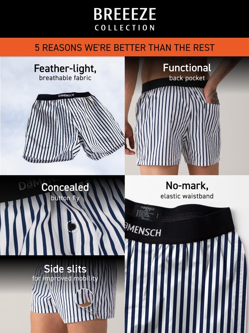 DAMENSCH Solid Breeeze Inner Boxers for Men, Ultra-Light Boxers, 100% Cotton Shorts Pant, Breathable Woven Inner Cotton Shorts for Men-Safari Black-XL - Image 2