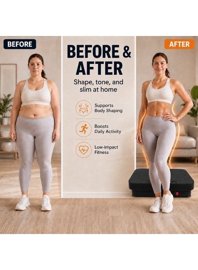 GroveMade Vibration Plate Exercise Machine Mini Full Body Vibration Platform Trainers for Home Use with Acupressure Nodes Cardio Machines Fat Removing Machine Multiple Speeds with Bluetooth Remote Max User Weight  330lbs - Image 4