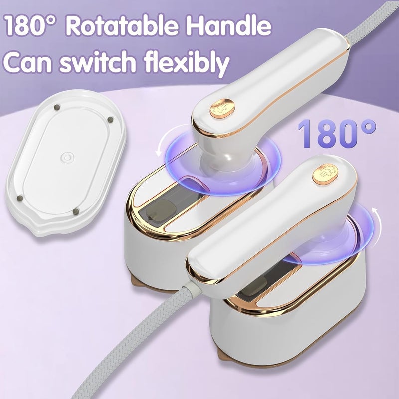 NIUB Steamer, 2-IN-1 Iron Steamer for Clothes,1000W Foldable Handheld Vertical Steamers with Three-position temperature control,Auto Shutoff&15s Fast Heat Up - Image 2