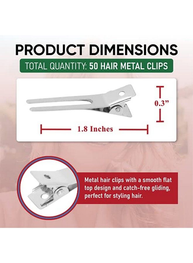 Mandala Crafts 50 Pcs Hairdressing Metal Double Prong Hair Clips For Styling Sectioning Setting Pin Curl Clips For Hair Metal Hair Clips Small Hair Styling Clips For Salon Barber - Image 5