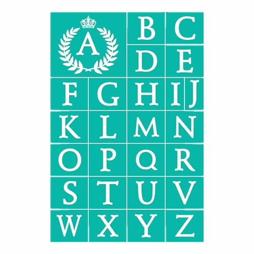 JAJADO Self Adhesive Silk Screen Stencil Letters Stencils Alphabet DIY Stencil Reusable Silk Screen Printing Stencil Alphabet Templates for WoodTShirtGreeting CardsMailbox DIY Art Crafts - Image 1