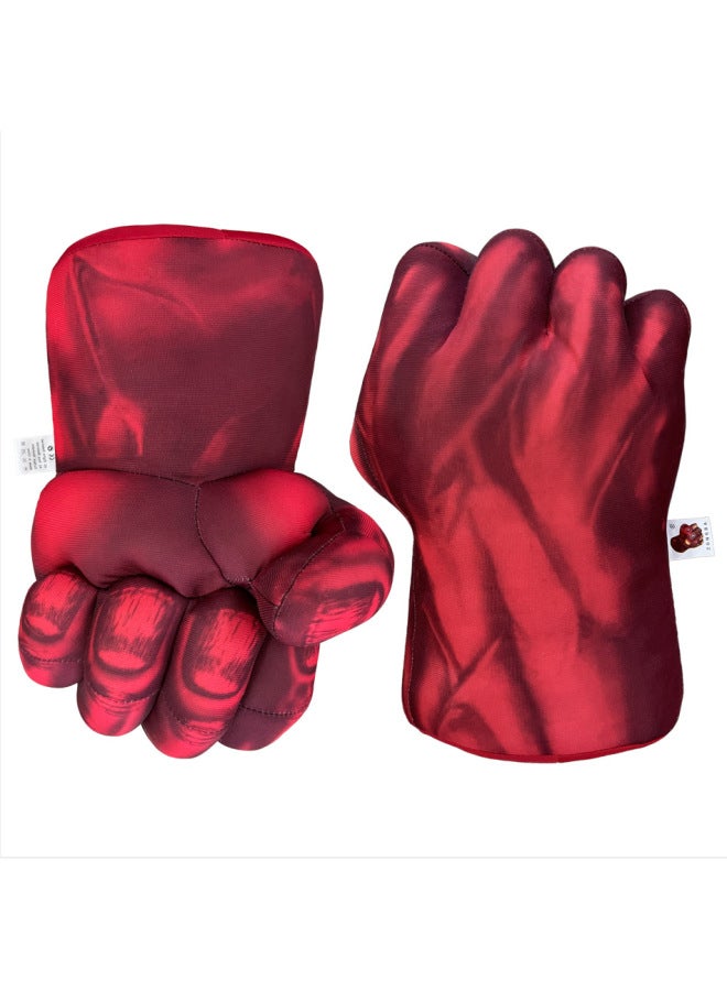 Green Fist Red Spider Plush Toys Children's Boxing Gloves Giant Soft Stuffed Dolls Plaything-Color:Dark Red Fist (single Price)-Height:Independent Vacuum Packaging (buy Even Pairs) - Image 1
