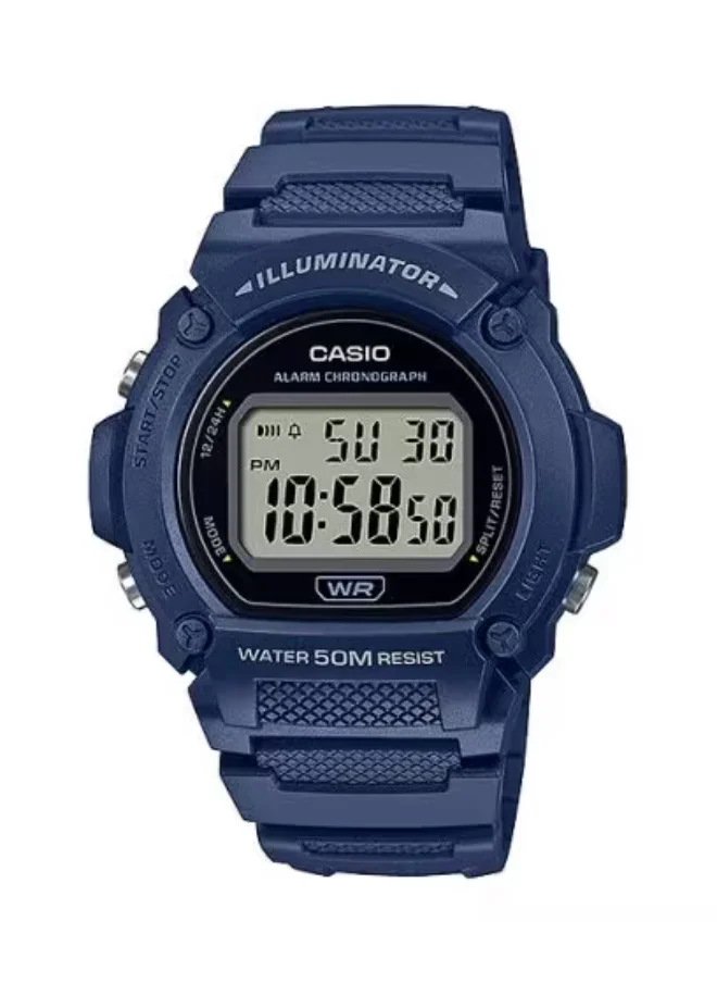 كاسيو Men's Digital Display Watch With Blue Resin Strap - W-219H-2AVDF