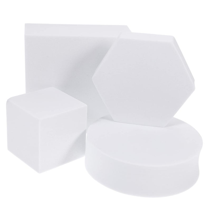 4pcs White Geometric Cube Photo Props Lightweight Foam Photography Background For Jewelry Cosmetics - Image 2