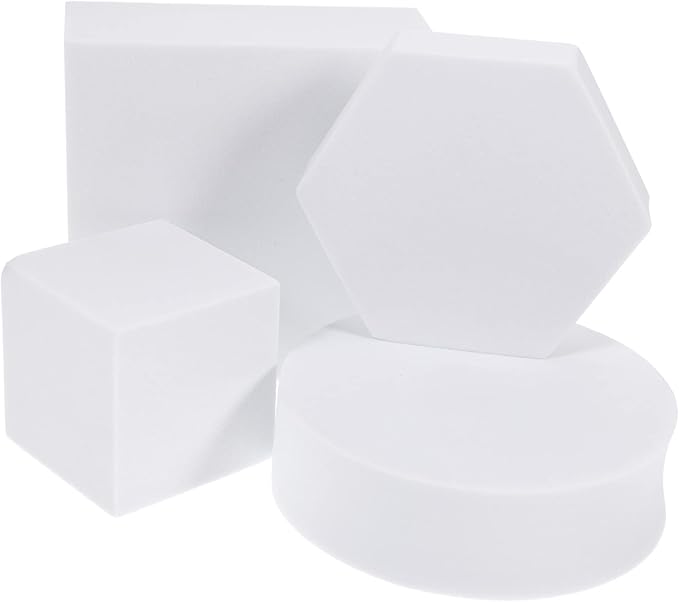 4pcs White Geometric Cube Photo Props Lightweight Foam Photography Background For Jewelry Cosmetics - Image 1