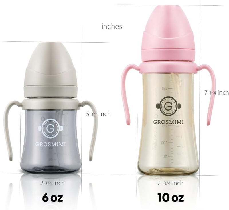 GROSMIMI Spill Proof no Spill Magic Sippy Cup with Straw with Handle for Baby and Toddlers, Customizable, PPSU, BPA Free 10 oz (Peach) - Image 5