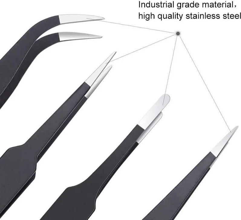 Tianyeda Set of 6 Precision Tweezers (From Abroad)