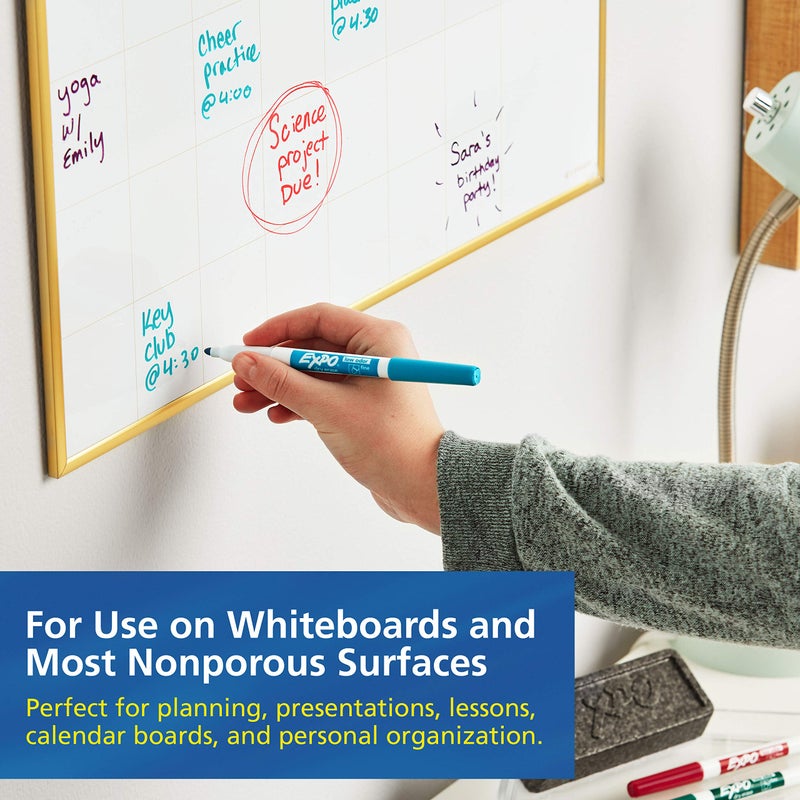EXPO Fine-Tip Low-Odor Ink Dry Erase Markers, Assorted Vibrant Colors, Pack of 36 Markers for Classrooms, Offices & Homes - Image 2