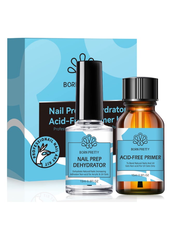 Born Pretty Nail Dehydrate and Primer 15ml HEMATPO Free Dehydrator for Acrylic and Gel Nail Polish Non Acid Primer for U V Gels No Burn Fast Air Dry Nail Prep Dehydrator Set 05oz - Image 3