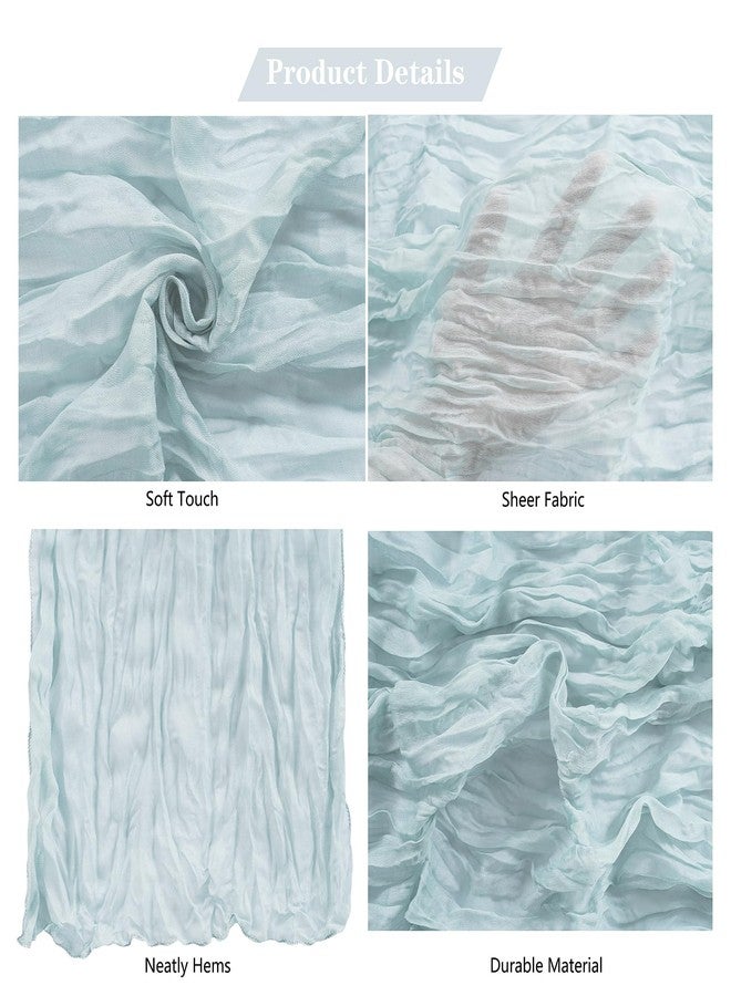 Cupuamon 15 Pack Light Blue Cheesecloth Table Runner 9FT Rustic Sheer Table Runners 17x108 Inch Gauze Boho Runner for Wedding Bridal Baby Shower Birthday Party Table Decorations - Image 3