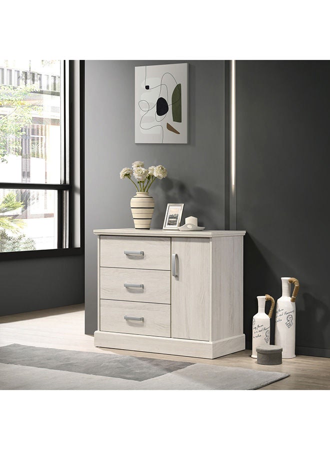Home Box Blair 3-Drawer 1-Door Dresser | Dressing Table | Vanity Table | Makeup Table Without Mirror White 87 x 73.7 x 40 cm - Image 1