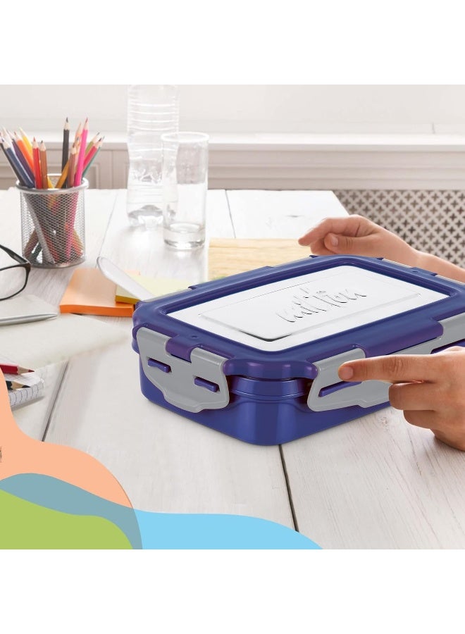 Milton Steel Flat Insulated Inner Stainless Steel Tiffin Box, Assorted Colors 700 Ml, With Inner Stainless Steel Container, 170 Ml And Spoon - Image 4