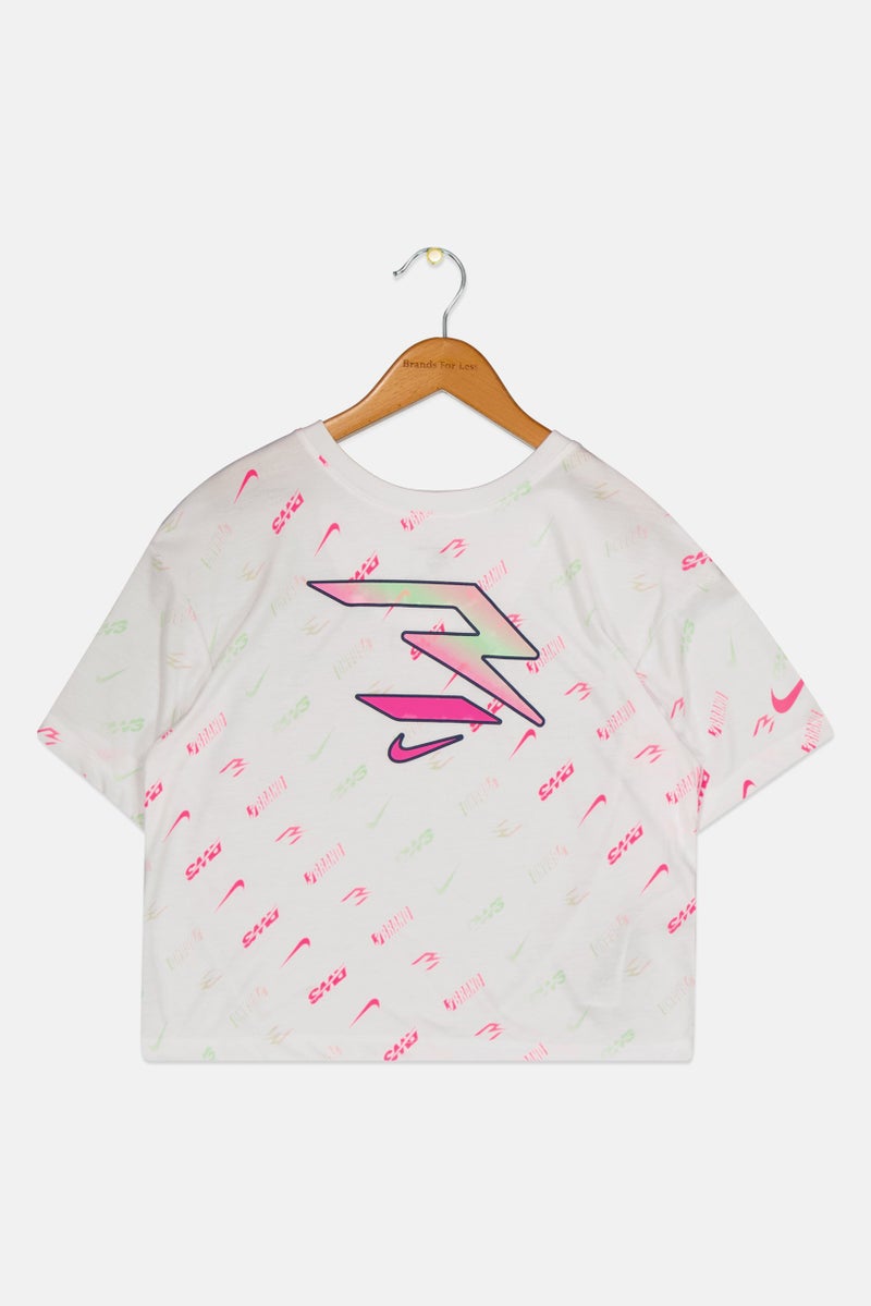 Nike 3Brand by Russell Wilson Kids Girl Sportswear Fit Short Sleeves  T-shirt, Multicolor - Image 1