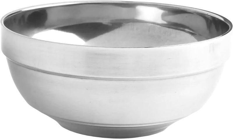 Double Wall Insulated Stainless Steel Salad Noodle Mixing Bowl Set 15cm Deep Dish - Image 1