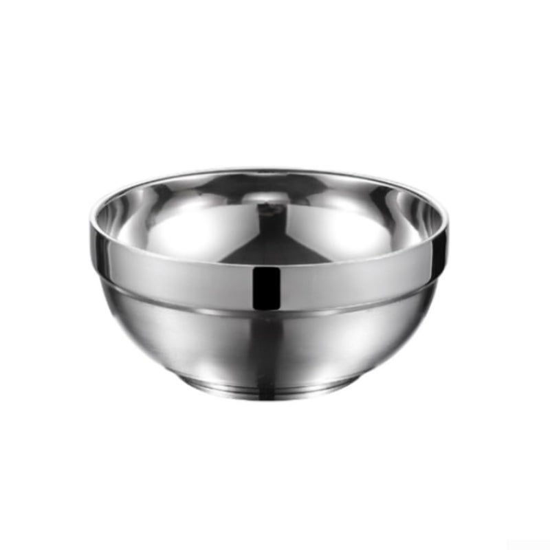 Double Wall Insulated Stainless Steel Salad Noodle Mixing Bowl Set 15cm Deep Dish - Image 4