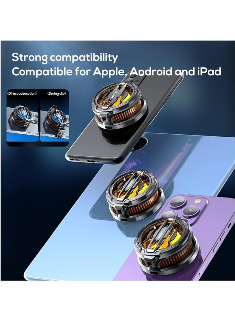 Memo CX07 Smartphone Magnetic Cooler with 15W Fast Cooling – Universal Semiconductor Radiator Fan Heatsink for Gaming Phones & Tablets – Ultra-Quiet USB-Powered Snap-On Heat Dissipation Accessory with RGB Lighting for Extended Mobile Gaming  - Image 4