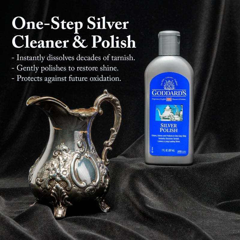 Goddard's Silver Polish for Sterling and Silver Plate, Liquid Cleaner and Polish for Jewelry, Silverware, and Antiques - All-in-One Tarnish Remover Solution, 7 oz - Image 3