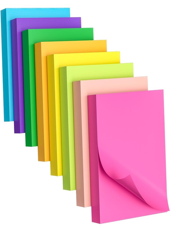 AUYAARS Sticky Notes 3x3 Inch, 8 Pads, 800 Sheets, 8 Bright Colors Self-Stick Notes Pads, Strong Adhesive for Office, Home, School Supplies, Notebooks, Bulk Sticky Note, 100 Sheets/Pad - Image 1