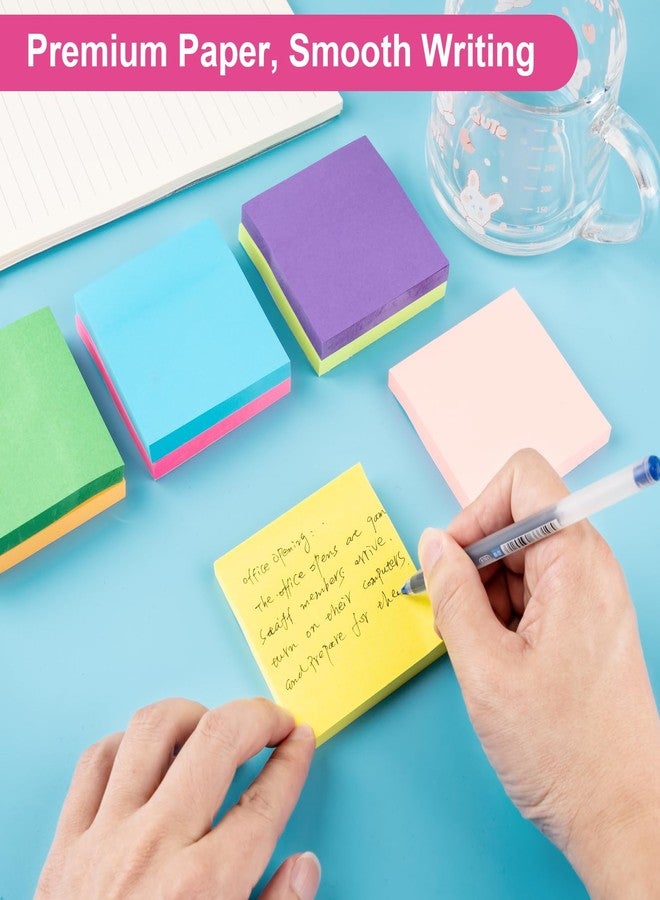 AUYAARS Sticky Notes 3x3 Inch, 8 Pads, 800 Sheets, 8 Bright Colors Self-Stick Notes Pads, Strong Adhesive for Office, Home, School Supplies, Notebooks, Bulk Sticky Note, 100 Sheets/Pad - Image 5