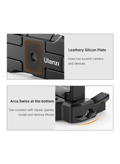 Ulanzi St-15 2-In-1 Arca-Swiss Quick Release Plate Foldable Phone Holder Clamp Aluminum Alloy With Cold Shoe Mount 1/4 Inch Screw For Dslr Ildc Camera Smartphone  - Image 4