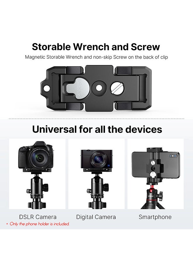 Ulanzi ST-15 2-in-1 Arca-Swiss Quick Release Plate Foldable Phone Holder Clamp Aluminum Alloy with Cold Shoe Mount 1/4 Inch Screw for DSLR ILDC Camera Smartphone - pzsku/Z0F93625D55D7395D5B4CZ/45/_/1697194910/3ccc0837-6257-4fd9-88d1-87d5aa8e163c