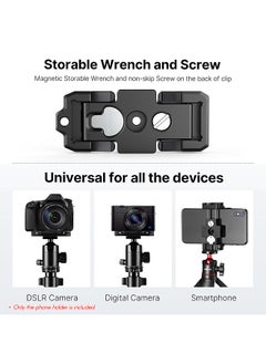 Ulanzi St-15 2-In-1 Arca-Swiss Quick Release Plate Foldable Phone Holder Clamp Aluminum Alloy With Cold Shoe Mount 1/4 Inch Screw For Dslr Ildc Camera Smartphone  - Image 3