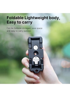 Ulanzi St-15 2-In-1 Arca-Swiss Quick Release Plate Foldable Phone Holder Clamp Aluminum Alloy With Cold Shoe Mount 1/4 Inch Screw For Dslr Ildc Camera Smartphone  - Image 5