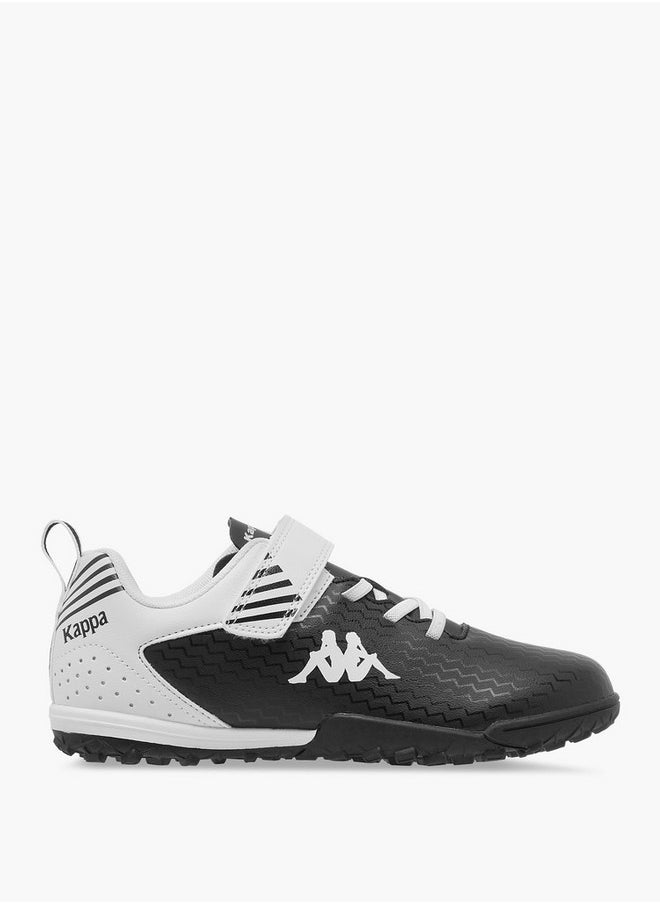 Boys' Logo Print Football Shoes with Hook and Loop Closure