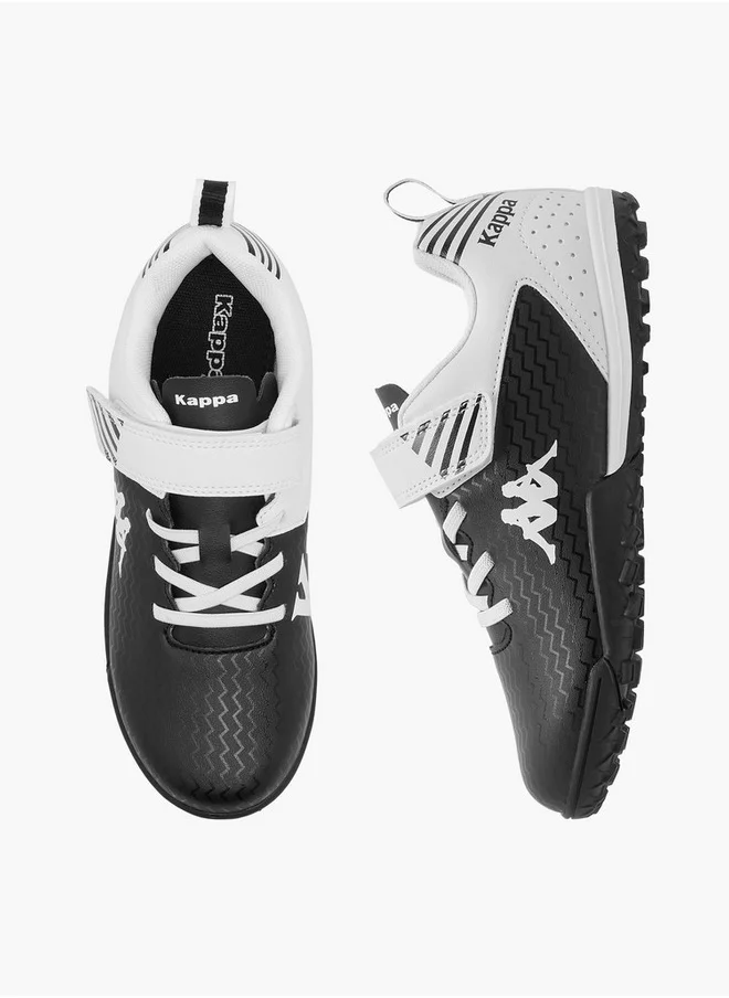 Kappa Boys' Logo Print Football Shoes with Hook and Loop Closure