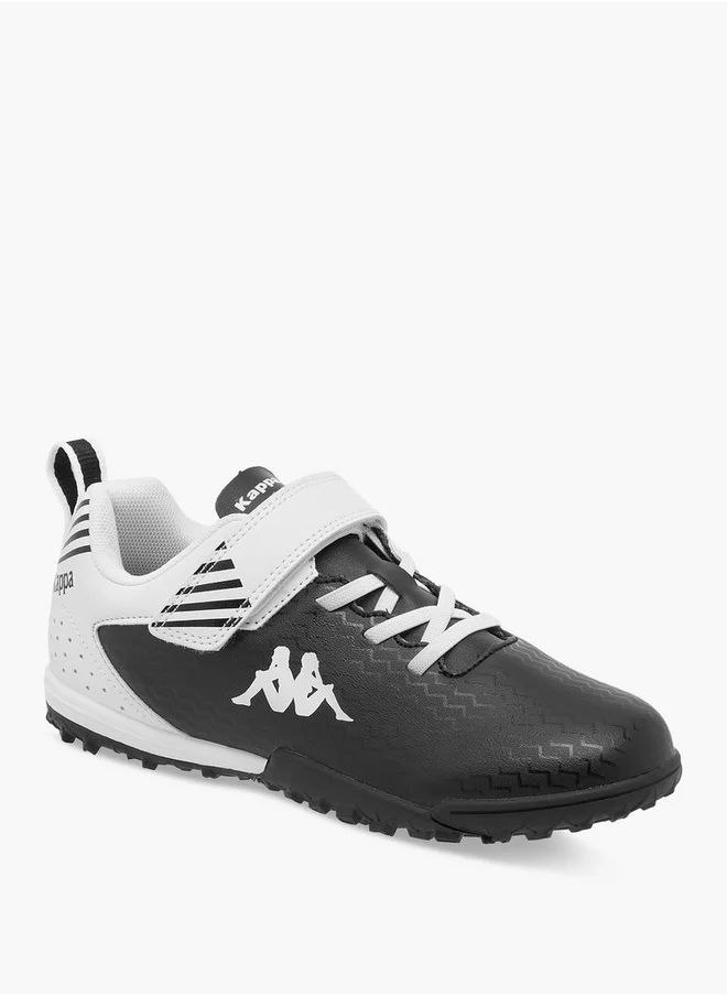 Kappa Boys' Logo Print Football Shoes with Hook and Loop Closure