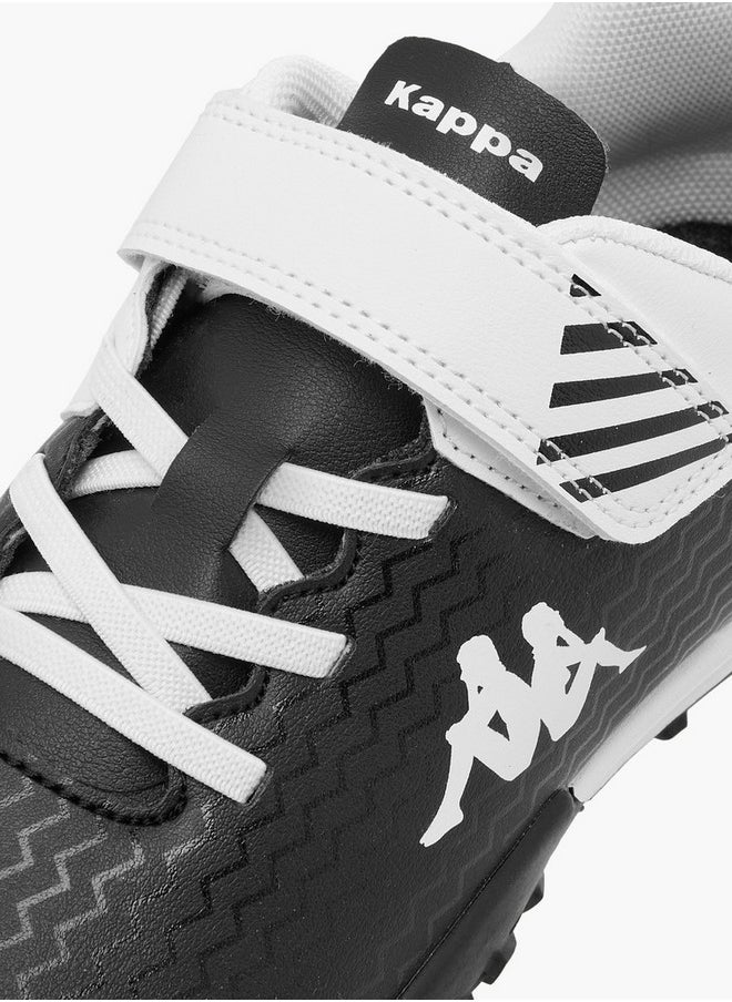 Boys' Logo Print Football Shoes with Hook and Loop Closure