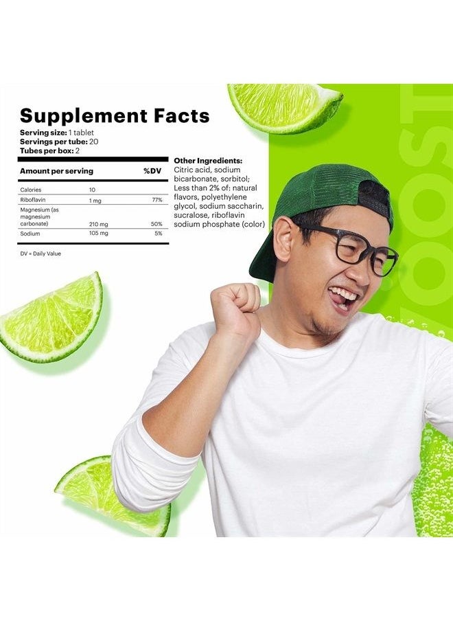 Voost - , Magnesium, Supports Bone Health and Muscle Health, Effervescent Vitamin Drink Tablet, No Sugar + Low Calorie Vitamin Supplement Blend, Lemon Lime Flavor, 40 Count - Image 1