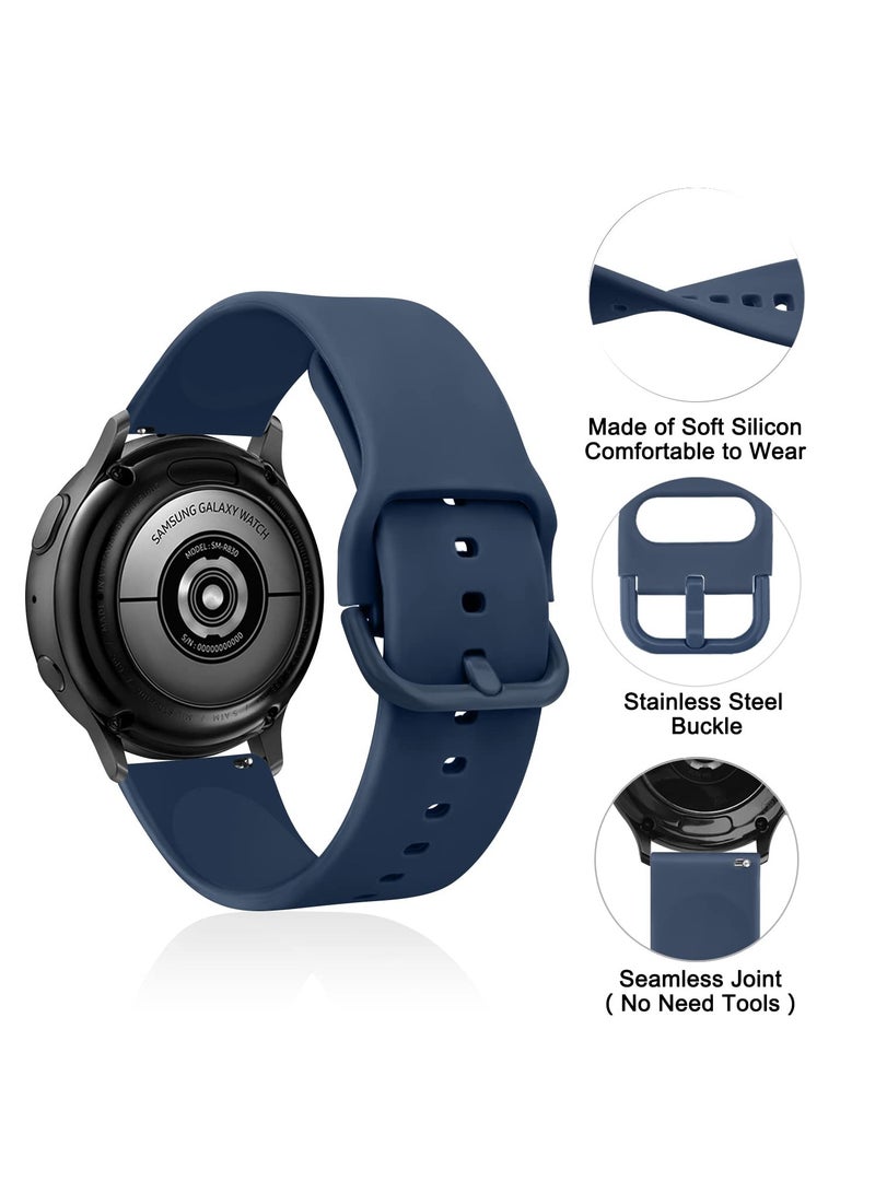 Beauenty 4 Pack Watch Bands for Samsung Galaxy Watch 5 Bands 40mm 44mm, Galaxy Watch 5 Pro Wristband 45mm, 20mm Adjustable Silicone Strap Replacement Band for Galaxy Watch 5 Women Men - Image 3
