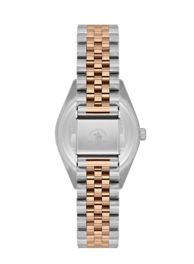 SANTA BARBARA POLO & RACQUET CLUB Santa Barbara Polo & Racquet Club - Women's Watch | Stainless Steel Band with Steel Case | Analog | Round Dial | Mineral Glass | Japanese Quartz | Water Resistance 50 Meters