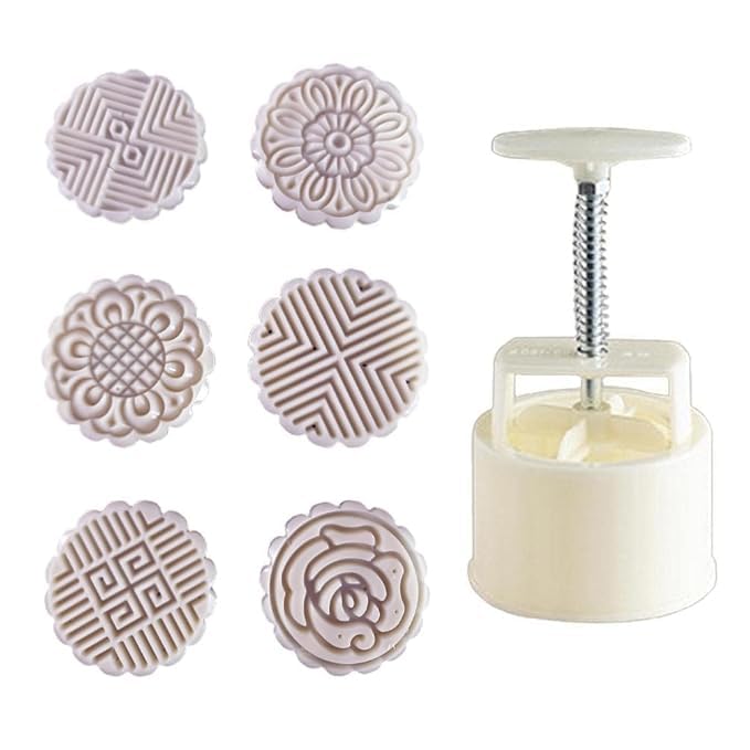 KERFORA 6Piece Cookie Stamp Set Moon Cake Cookie Press Mold Fondant Decorative Punches for Baking Pastry and Cookie Making Kitchen Accessories 1Pcs - Image 1
