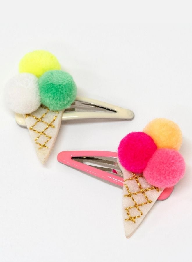 Meri Meri Pompom Ice Cream Hair Clips - Image 3