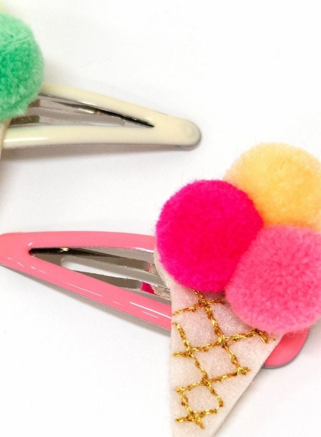 Meri Meri Pompom Ice Cream Hair Clips - Image 4