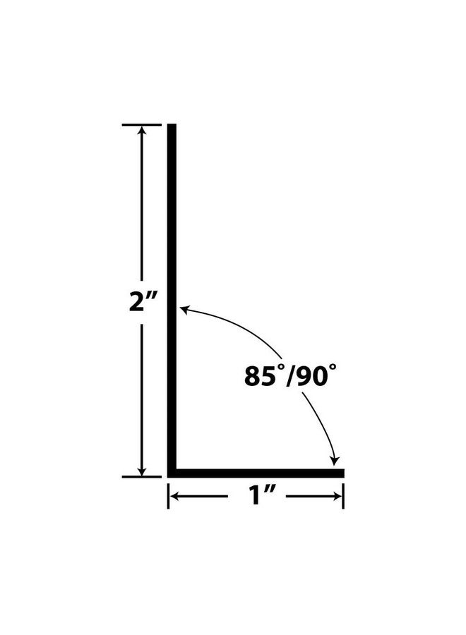 OUTWATER أوتواتر بلاستيك 1921-واي أبيض 1'' × 2'' × 3/64''(.047'') زاوية بلاستيكية من ستيرين بطول 36 بوصة (عبوة من 4) - Image 2