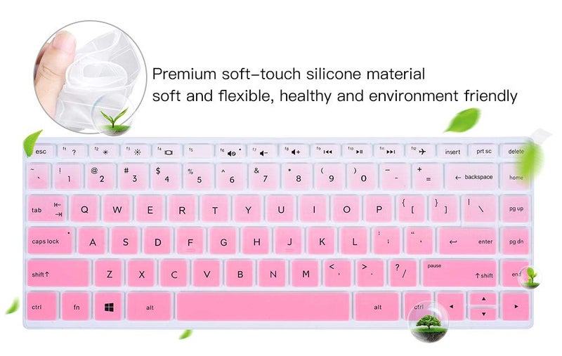 imComor Keyboard Cover for HP Pavilion X360 14" & HP Laptop 14t 14z 14-cf 14-dk 14-dq 14-fq Series 14-cf0006dx/cf0012dx 14-dk0002dx 14-dq0011dx/dq1037wm/dq1089wm 14-fq0040nr/fq0050nr Keyboard Skin, Ombre Pink - Image 4
