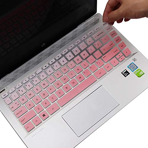 imComor Keyboard Cover for HP Pavilion X360 14" & HP Laptop 14t 14z 14-cf 14-dk 14-dq 14-fq Series 14-cf0006dx/cf0012dx 14-dk0002dx 14-dq0011dx/dq1037wm/dq1089wm 14-fq0040nr/fq0050nr Keyboard Skin, Ombre Pink - Image 1